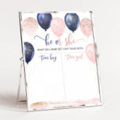 バルーン海軍ピンク性別が少年または少女のグラフを明らかにする ポスター