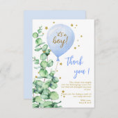バルーン男の子のシャワーありがとう サンキューカード (正面/裏面)