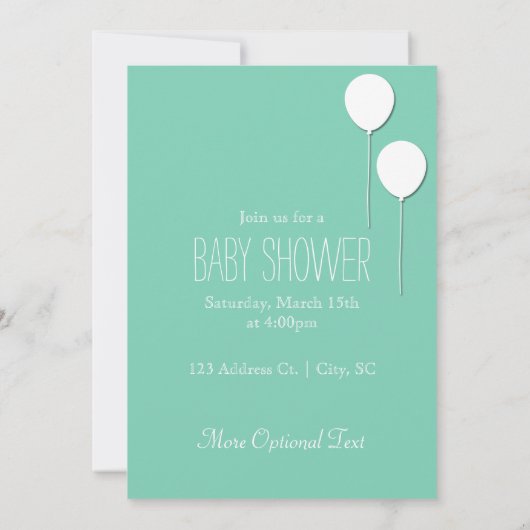 バルーン男の赤ちゃん招待状 招待状 (裏面)