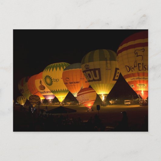 バルーン白熱［赤熱］光を放つ ポストカード (正面)