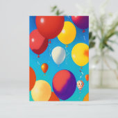 バルーン祝カラフルフラットカード祝い サンキューカード (スタンド正面)