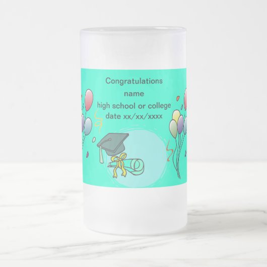 バルーン祝付き – フロストグラスビールジョッキ (中央)