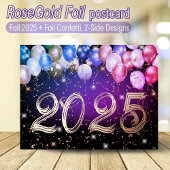 バルーン紙吹雪ハッピー新年エレガントバラ金ゴールド 箔シーズンポストカード