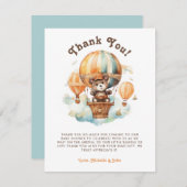 バルーン素朴付き可愛いクマ赤ちゃんシャワー 招待状 (正面/裏面)