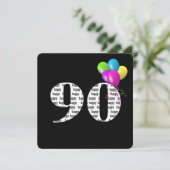 バルーン装飾でお祝いする90歳の誕生日パーティー 招待状 (スタンド正面)