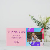 バルーン誕生日ありがとう写真 サンキューカード (スタンド正面)