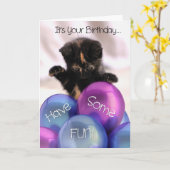 バルーン誕生日おもしろい:キットン誕生日カード カード (黄色い花)