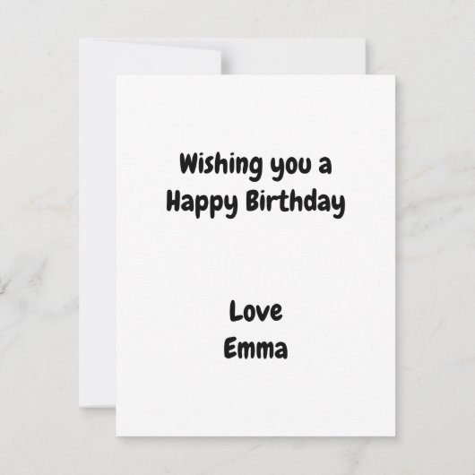 バルーン誕生日カード (裏面)