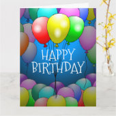 バルーン誕生日カード カード (黄色い花)