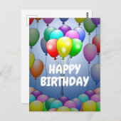 バルーン誕生日カード ポストカード (正面/裏面)