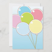 バルーン誕生日パーティーの子どもの招待状 招待状 (裏面)