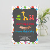 バルーン誕生日パーティーの招待 招待状 (スタンド正面)