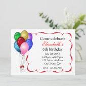 バルーン誕生日パーティーの招待 招待状 (スタンド正面)