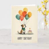 バルーン誕生日友達カード カード (黄色い花)