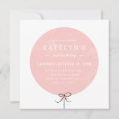 バルーン誕生日招待状 – ピーチ 招待状 (正面)