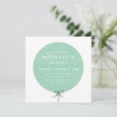 バルーン誕生日招待状 – ミント 招待状 (スタンド正面)