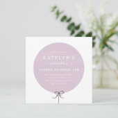 バルーン誕生日招待状 - ラベンダー 招待状 (スタンド正面)