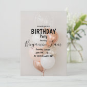 バルーン誕生日招待状 招待状 (スタンド正面)