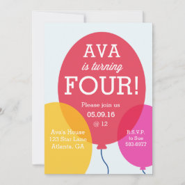 バルーン誕生日招待状 招待状