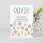 バルーン誕生日招待状 招待状 (スタンド正面)