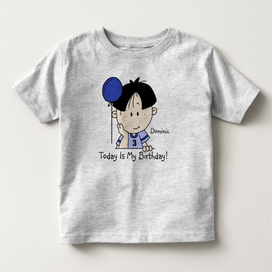 バルーン誕生日Tシャツ付きカスタマイズ可能な少年 トドラーTシャツ (正面)