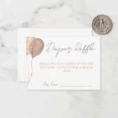 バルーン赤ちゃんシャワーおむつラッフルカード ノートカード (正面/裏面インサイチュ)