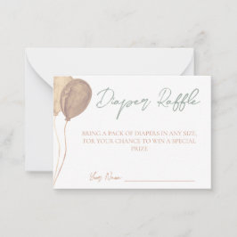 バルーン赤ちゃんシャワーおむつラッフルカード ノートカード