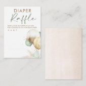 バルーン赤ちゃんシャワーおむつラッフルチケット エンクロージャーカード (正面/裏面)