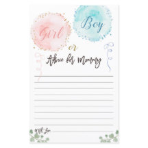 バルーン赤ちゃんシャワーアドバイスカード