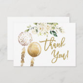 バルーン赤ちゃんシャワーサンキューカード ノートカード (正面/裏面)