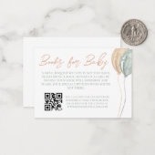 バルーン赤ちゃんシャワーブックカード ノートカード (正面/裏面インサイチュ)