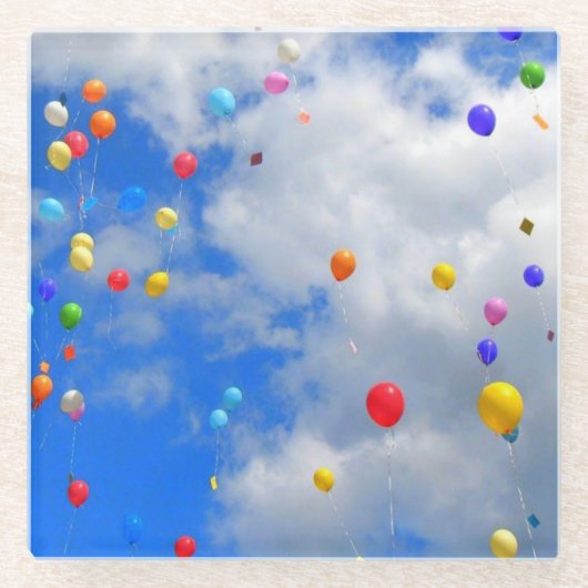 バルーン遊離 ガラスコースター (正面)