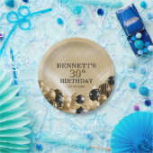 バルーン金ゴールド誕生日 ペーパープレート (パーティー)