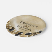 バルーン金ゴールド誕生日 ペーパープレート (アングル)