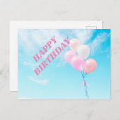 バルーン飛んでいるカラフル ポストカード (正面/裏面)