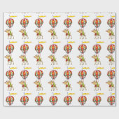 バルーン飛んでいるトナカイ ラッピングペーパー (フラット)