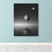 バルーン飛んでいる選択式ミニマル写真撮影 キャンバスプリント (インサイチュ (ウッドフロア))