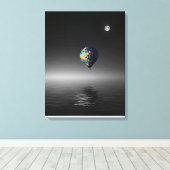 バルーン飛んでいる選択式ミニマル写真撮影 キャンバスプリント (インサイチュ (ウッドフロア))