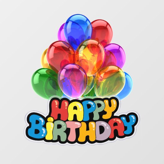 バルーン鮮やかハッピーバースデーウィンドウの固定 ウィンドウサイン (シート)