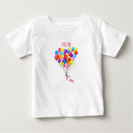 バルーン1歳パーソナライズされた生誕日1ピ絵を描ック ベビーTシャツ