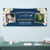 バルーン2写真青色おめでとう卒業  横断幕 (トレードショー)