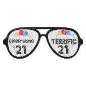 バルーン21st誕生日パーティーシェード アビエーターサングラス (正面)