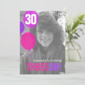 バルーン30歳の誕生日記念写真招待状 招待状 (スタンド正面)