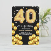 バルーン40年誕生日招待状 招待状 (スタンド正面)