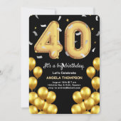 バルーン40年誕生日招待状 招待状 (正面)