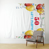 バルーン50歳誕生日写真撮影用背景 タペストリー (インサイチュ(横))