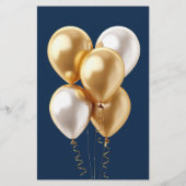 バルーン50誕生日プログラム金ゴールド&ネイビーメニュー チラシ (裏面)