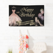 バルーン，ダイアモンズガラス，ヒール，ドレス，ブラック 横断幕 (インサイチュ)