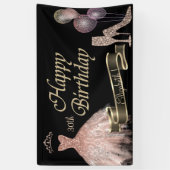 バルーン，ダイアモンズガラス，ヒール，ドレス，ブラック 横断幕 (縦)