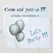 バルーン パーティー ご招待 招待状 (正面/裏面)